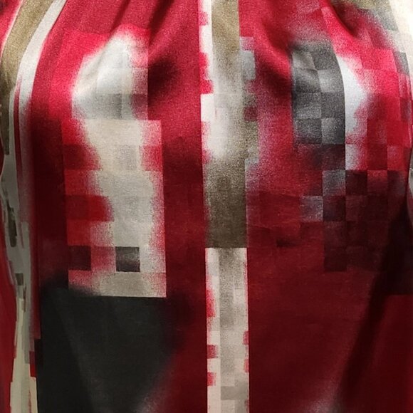 Geomteric Print Sleeveless Blouse with Side Zipper - Picture 8 of 8